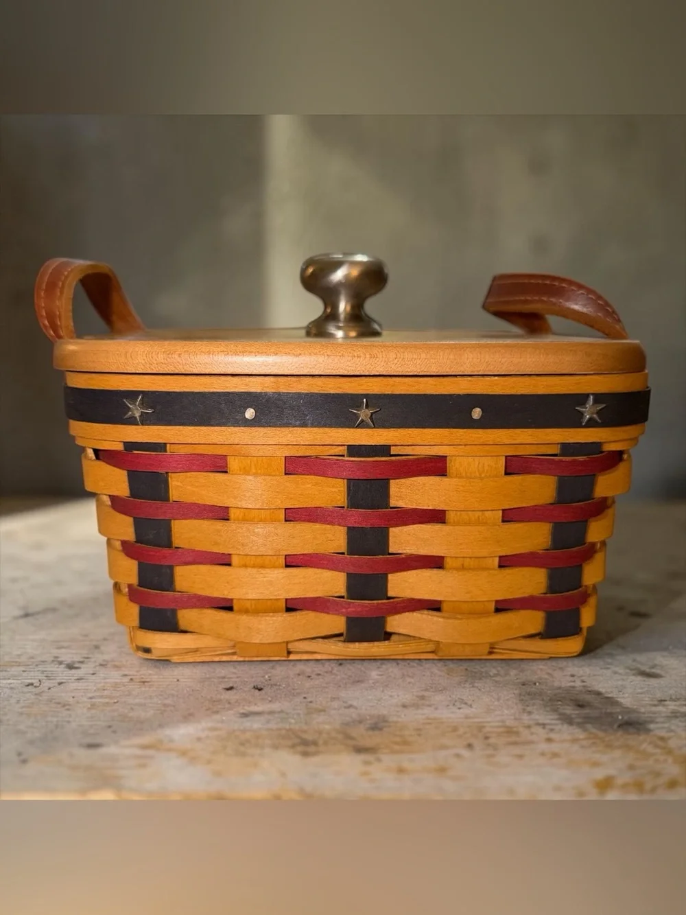 VINTAGE Longaberger Proudly American Basket with Lid